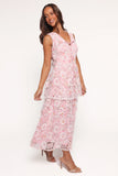 Eleanora Midi Dress Pink Floral