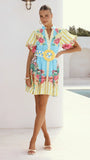 Talisha Mini Dress Positano Blue