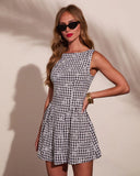 Harbor Charm Gingham Print Mini Dress