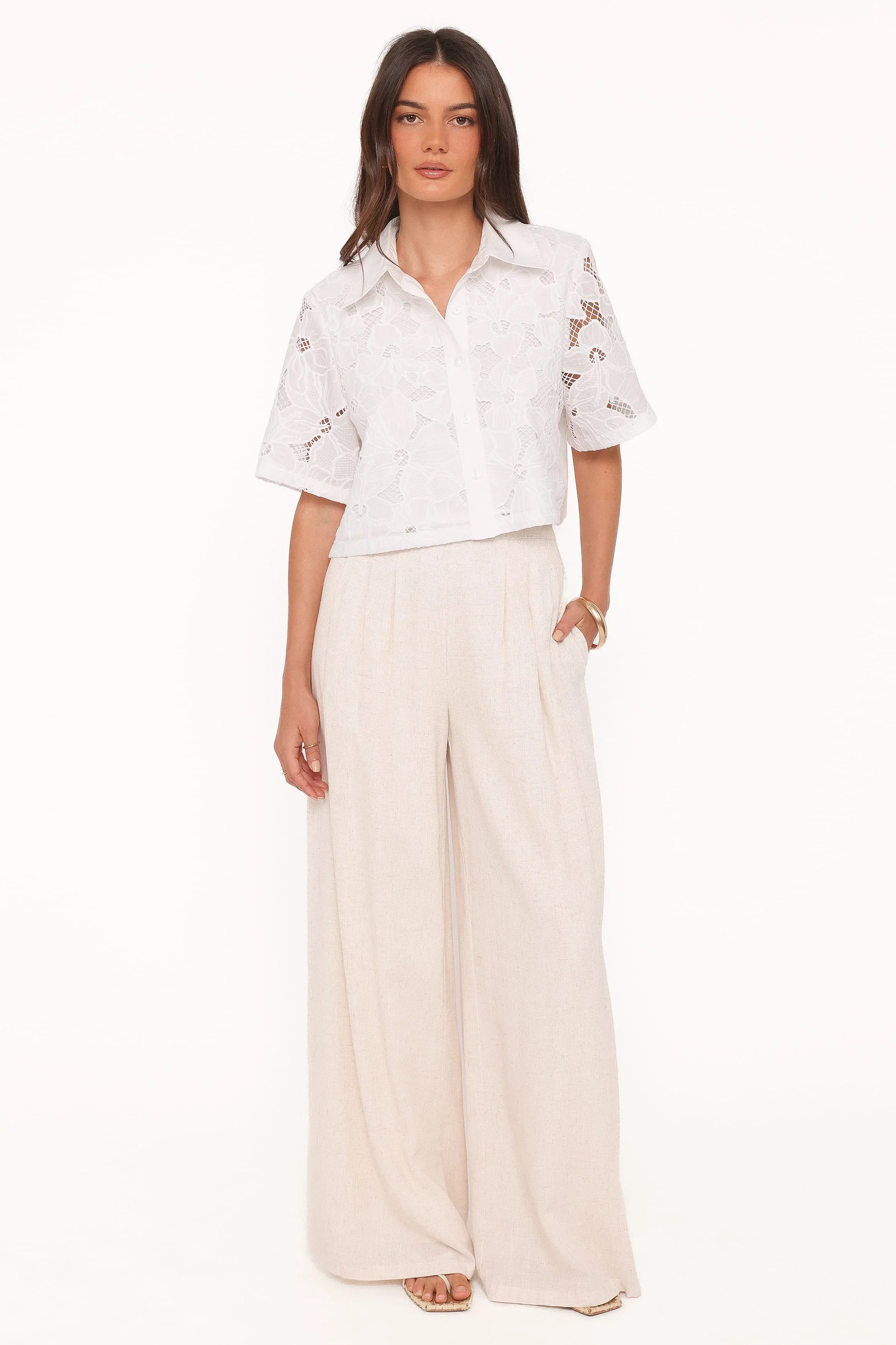 Fidelma Cropped Shirt White