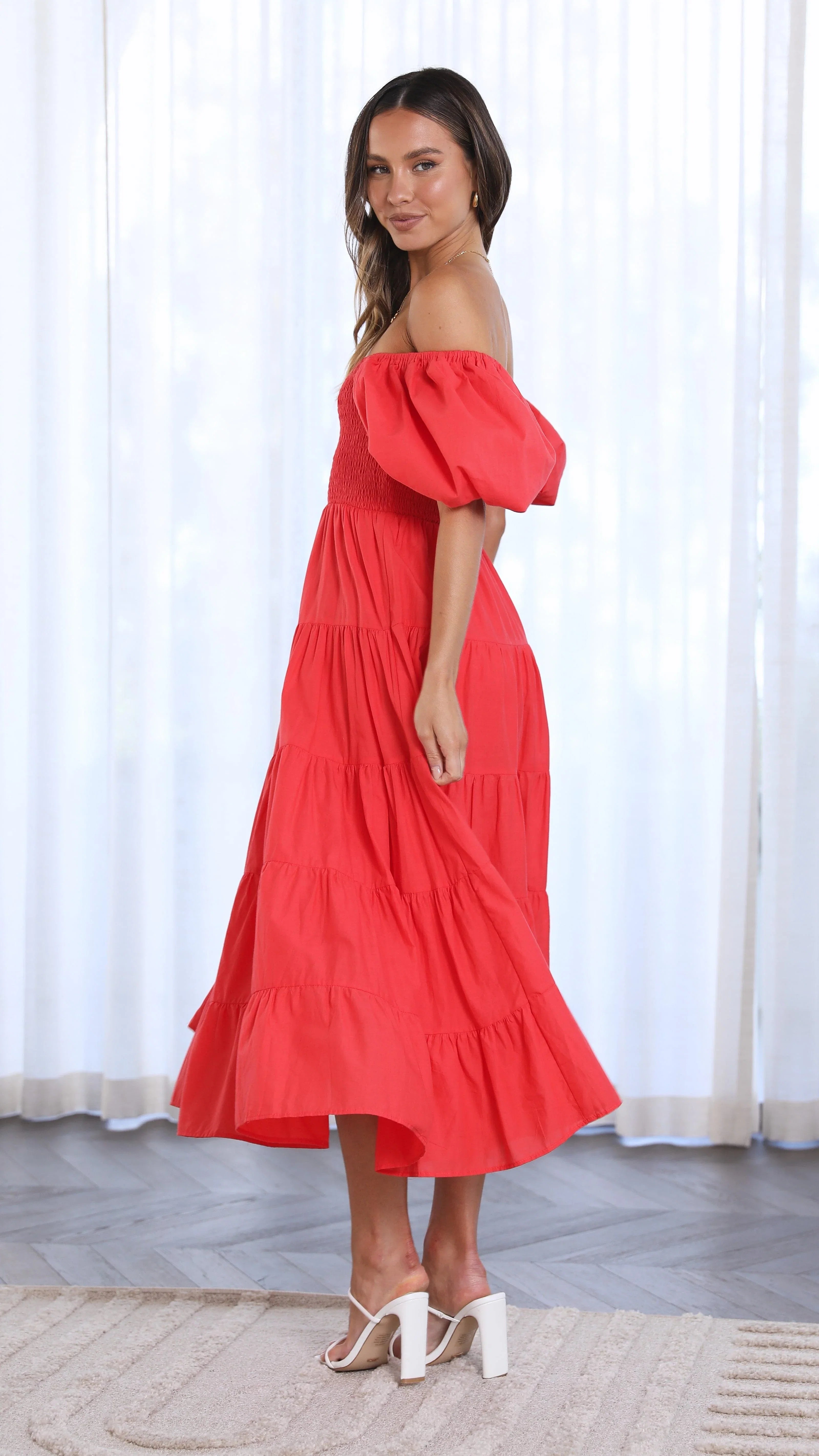 Chyna Midi Dress Red
