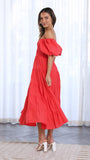Chyna Midi Dress Red