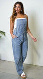 Off Duty Utility Denim Jumpsuit Blue