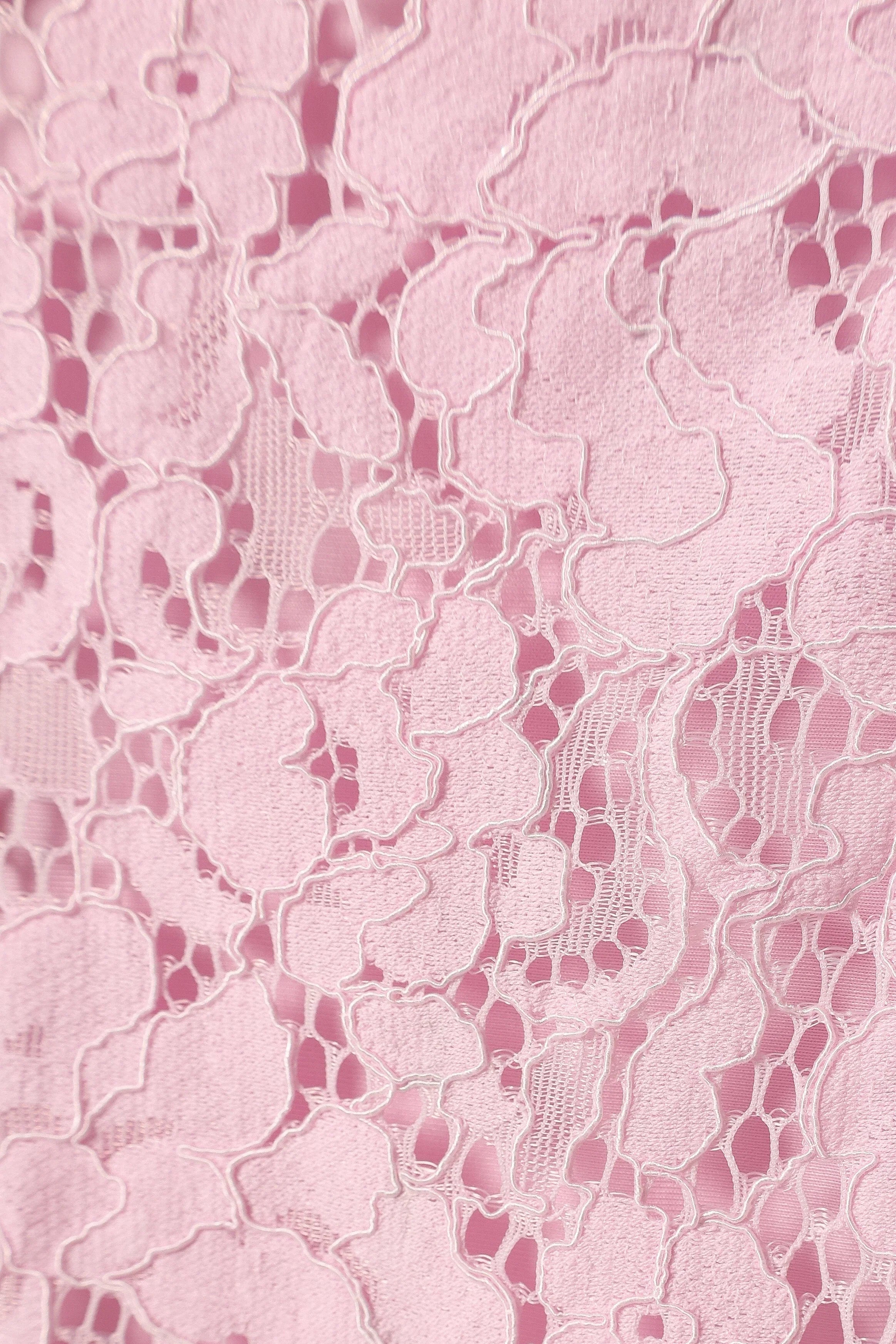 Allegra Lace Midi Dress Pink