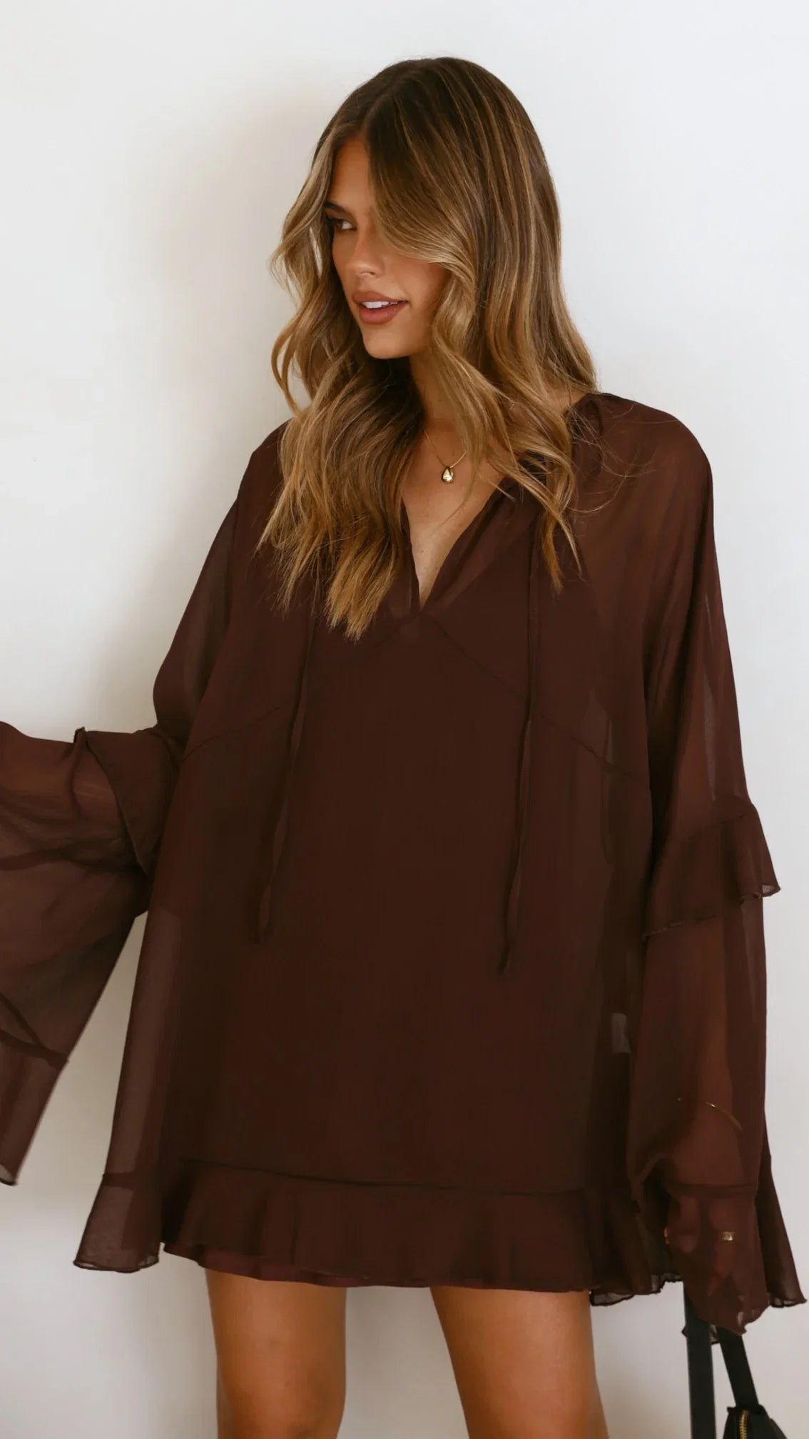 Leera Mini Dress Chocolate