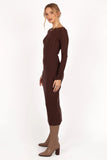 Jolene Long Sleeve Maxi Dress Brown