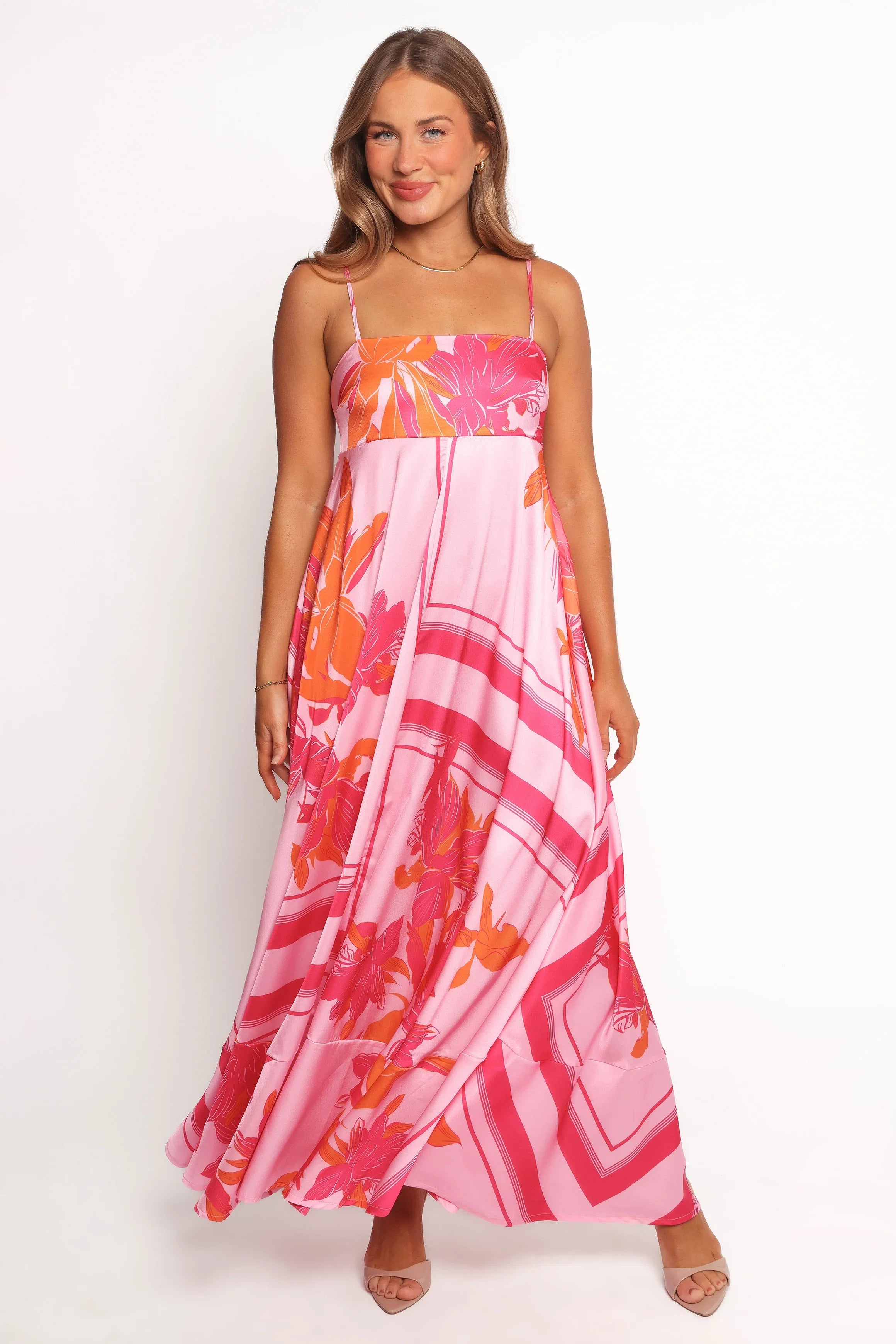 Elanor Maxi Dress Pink Orange