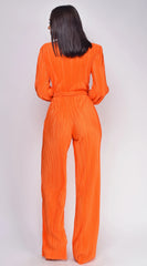 Juna Surplice Jumpsuit Orange