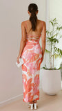 Ashley Maxi Dress Pink Orange Floral