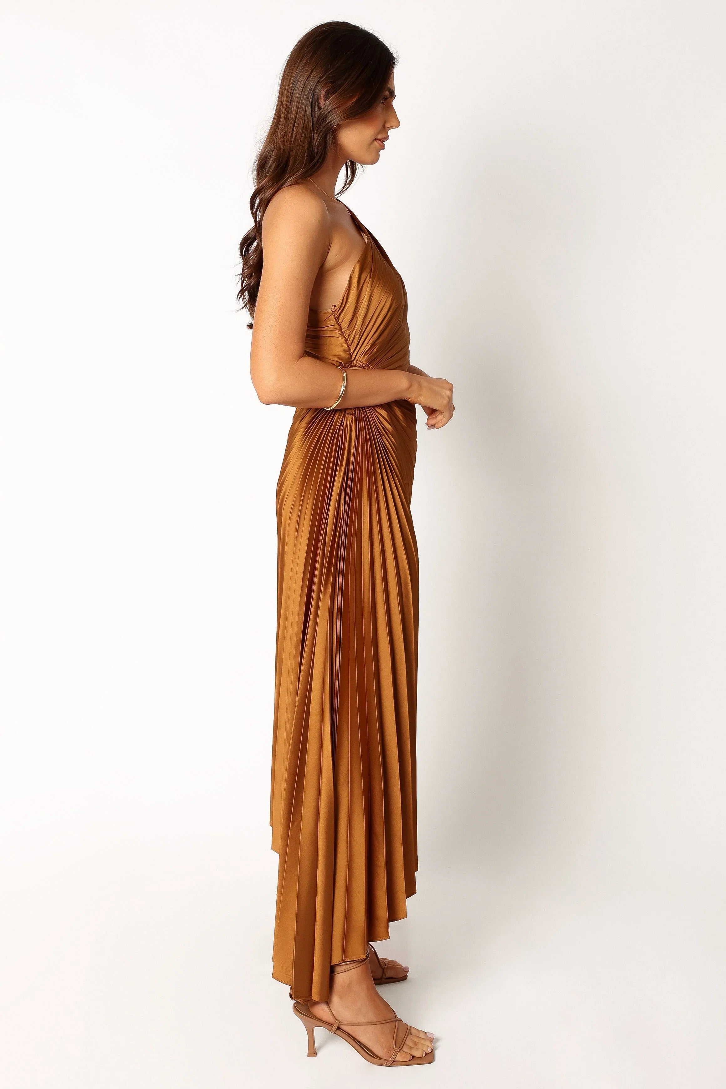 Kleo One Shoulder Maxi Dress Golden Ochre