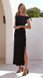 Simone Ribbed Maxi Dress Black