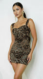 Feral Leopard Mini Dress Brown