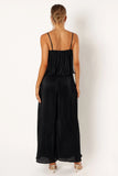 Jillian Plisse Jumpsuit Black