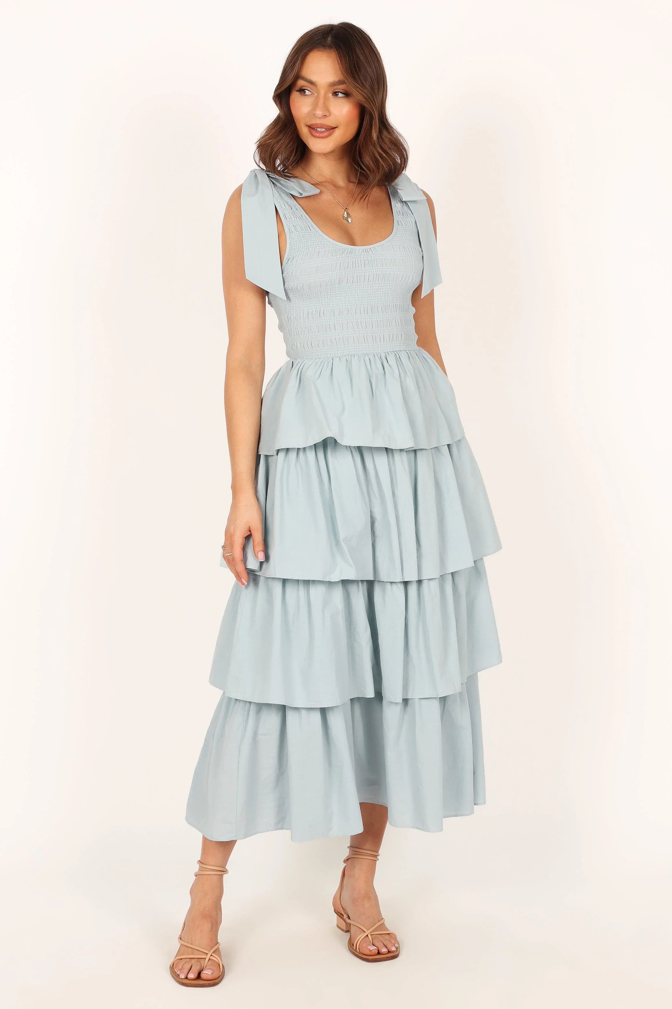 Raphael Tiered Maxi Dress Blue