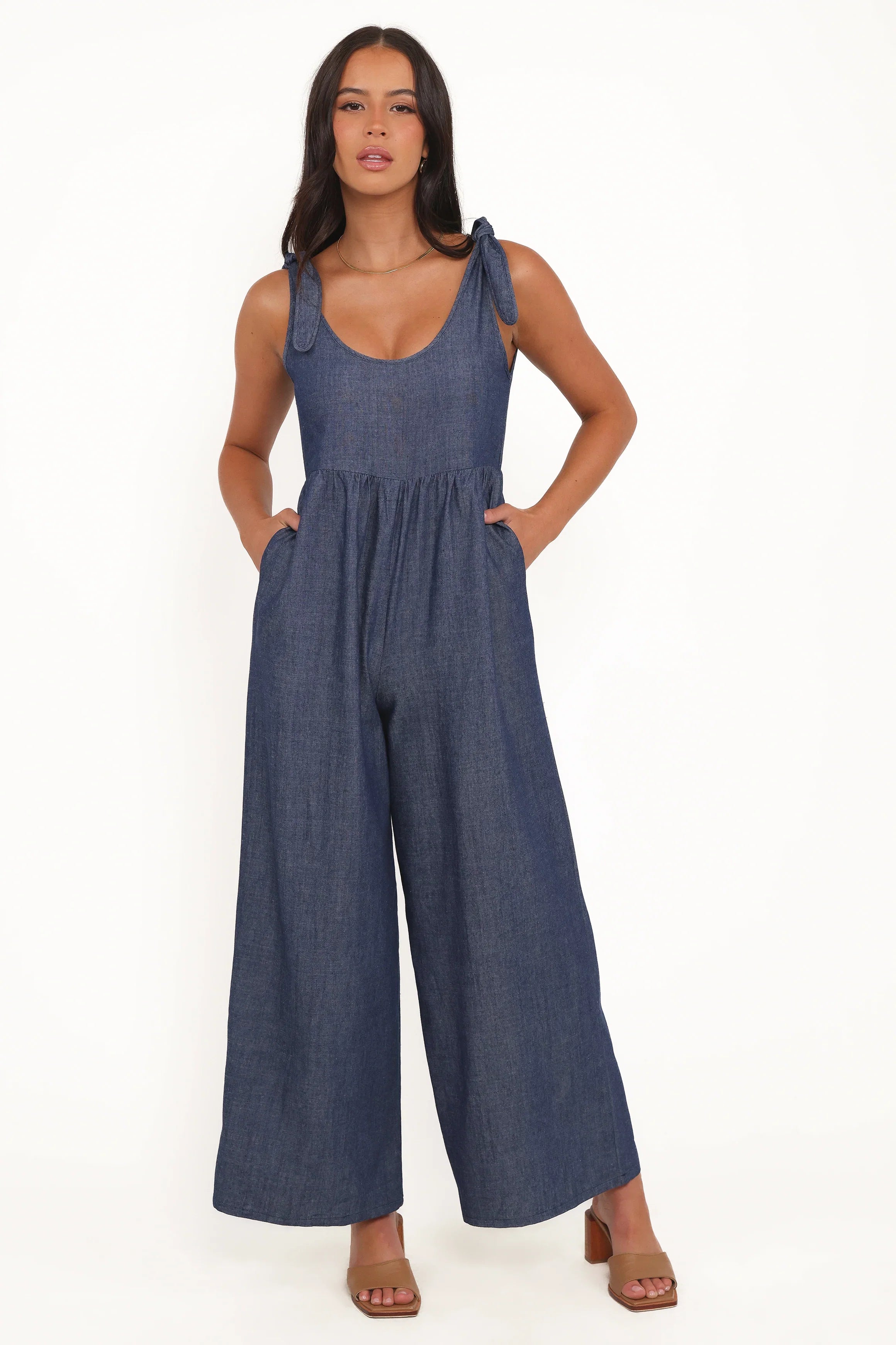 Ayla Chambray Jumpsuit Denim