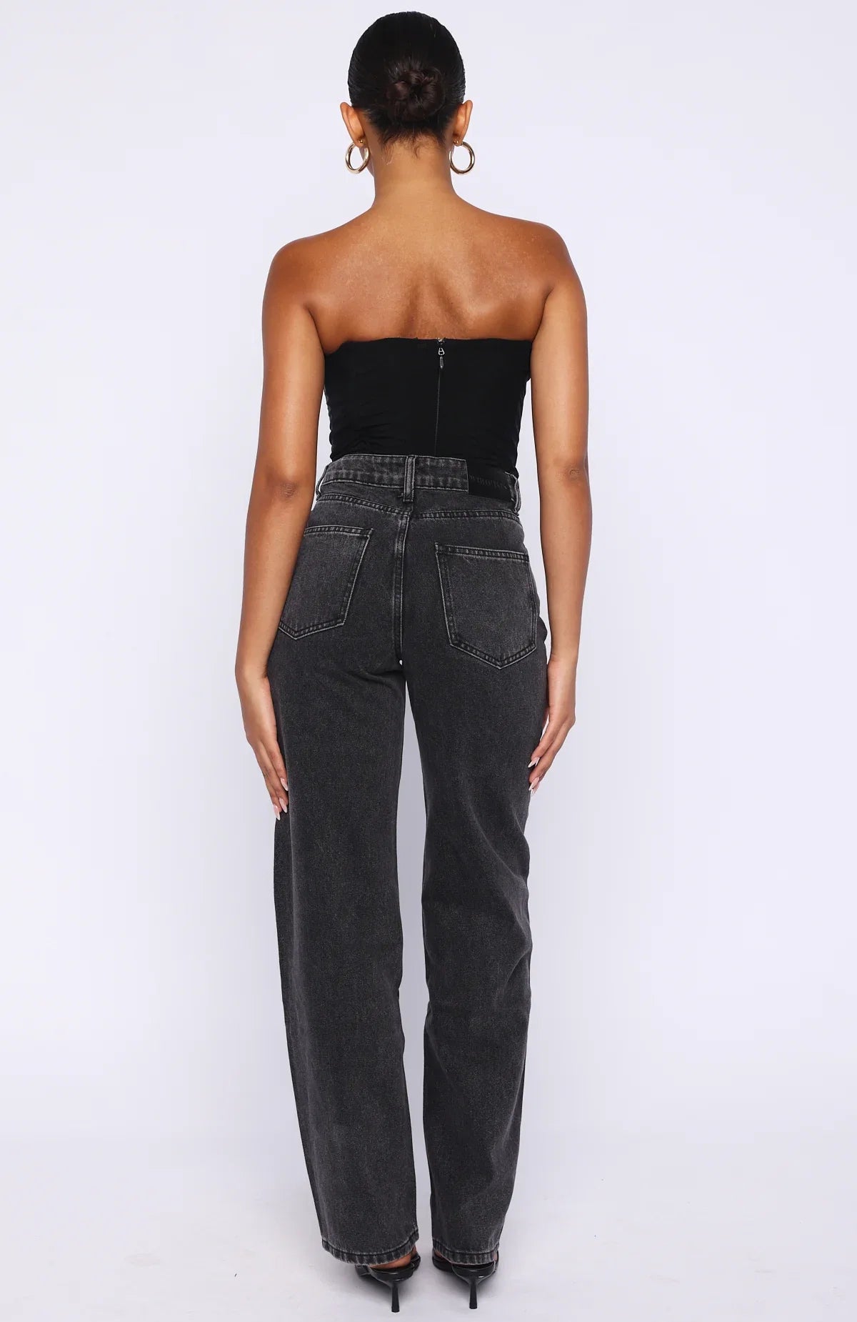 Born To Shine High Waisted Barrel Jeans Black Acid