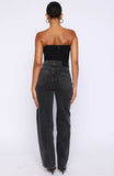 Born To Shine High Waisted Barrel Jeans Black Acid