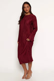Tannikah Plisse Midi Dress Ruby Wine