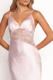 Milla Maxi Lace Dress Pale Pink