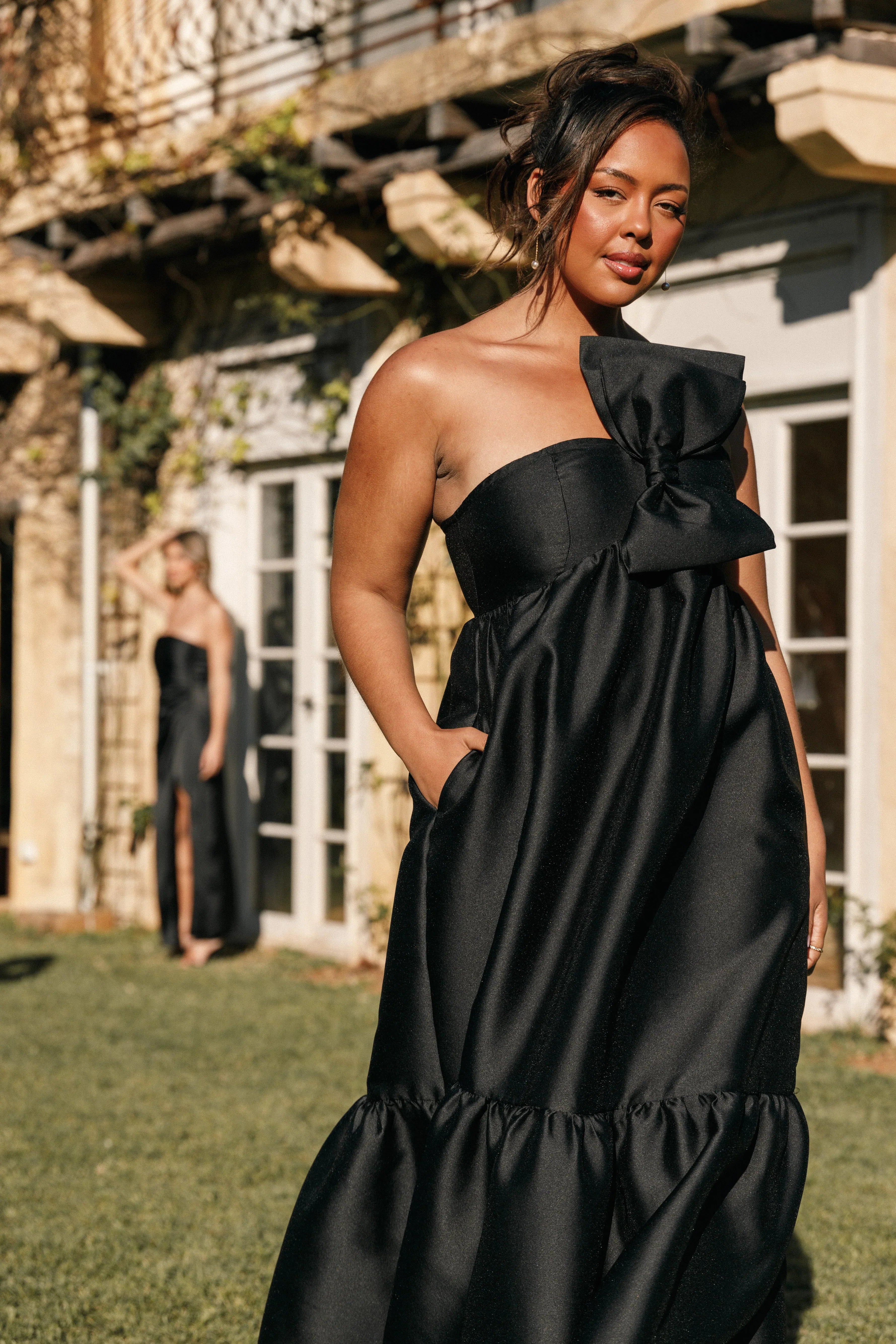 Betina Bow Front Maxi Dress Black
