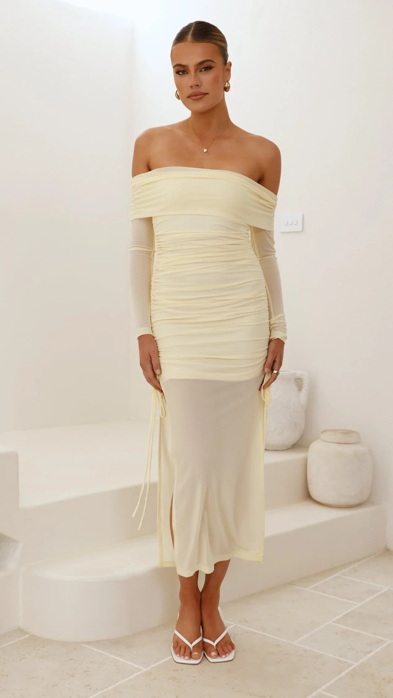 Isadora Off Shoulder Maxi Dress Yellow