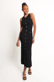 Aspen Button Up Knit Dress Black