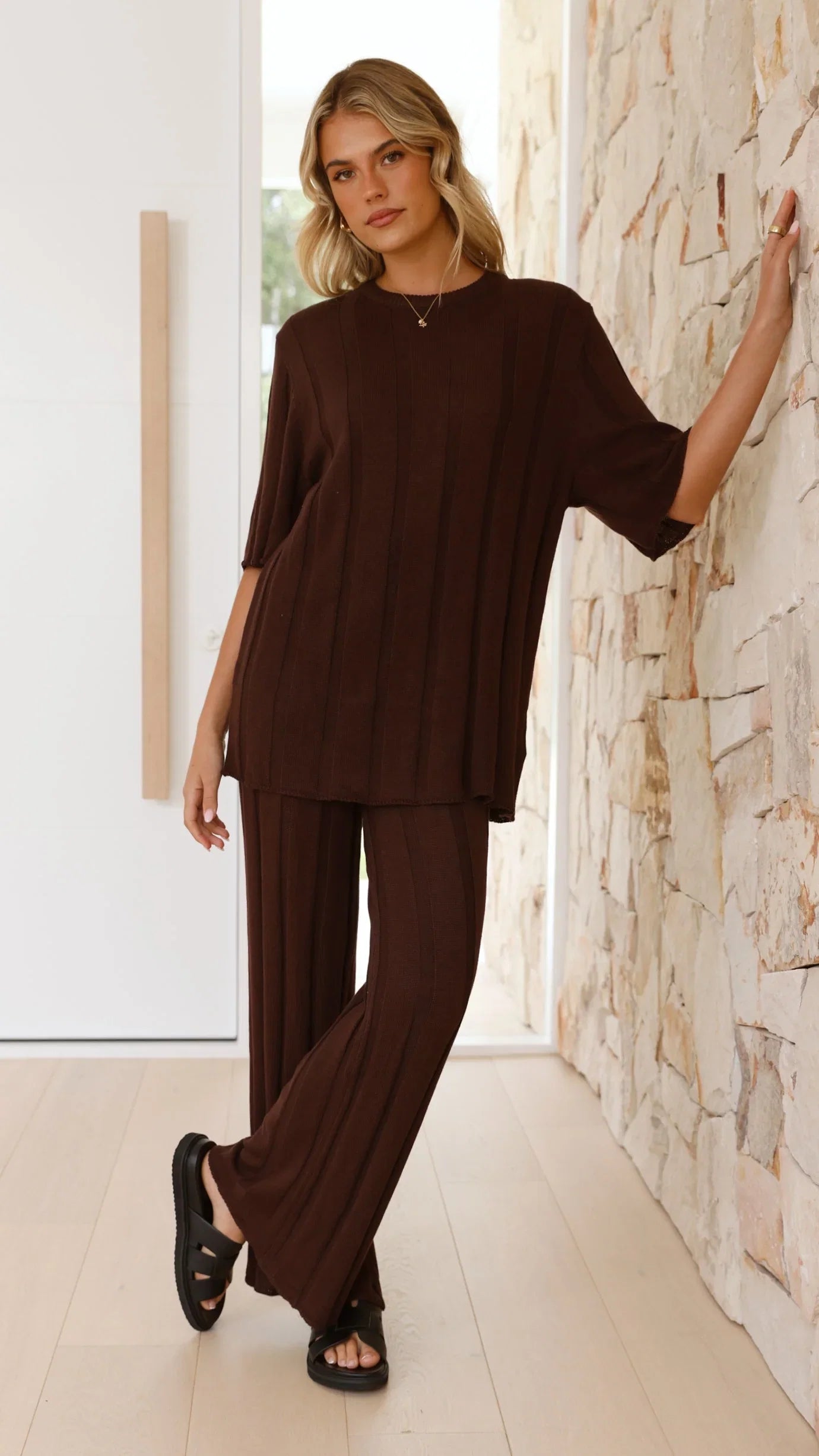 Bayu Knit Top Brown