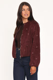 Marla Cropped Bomber Cherry