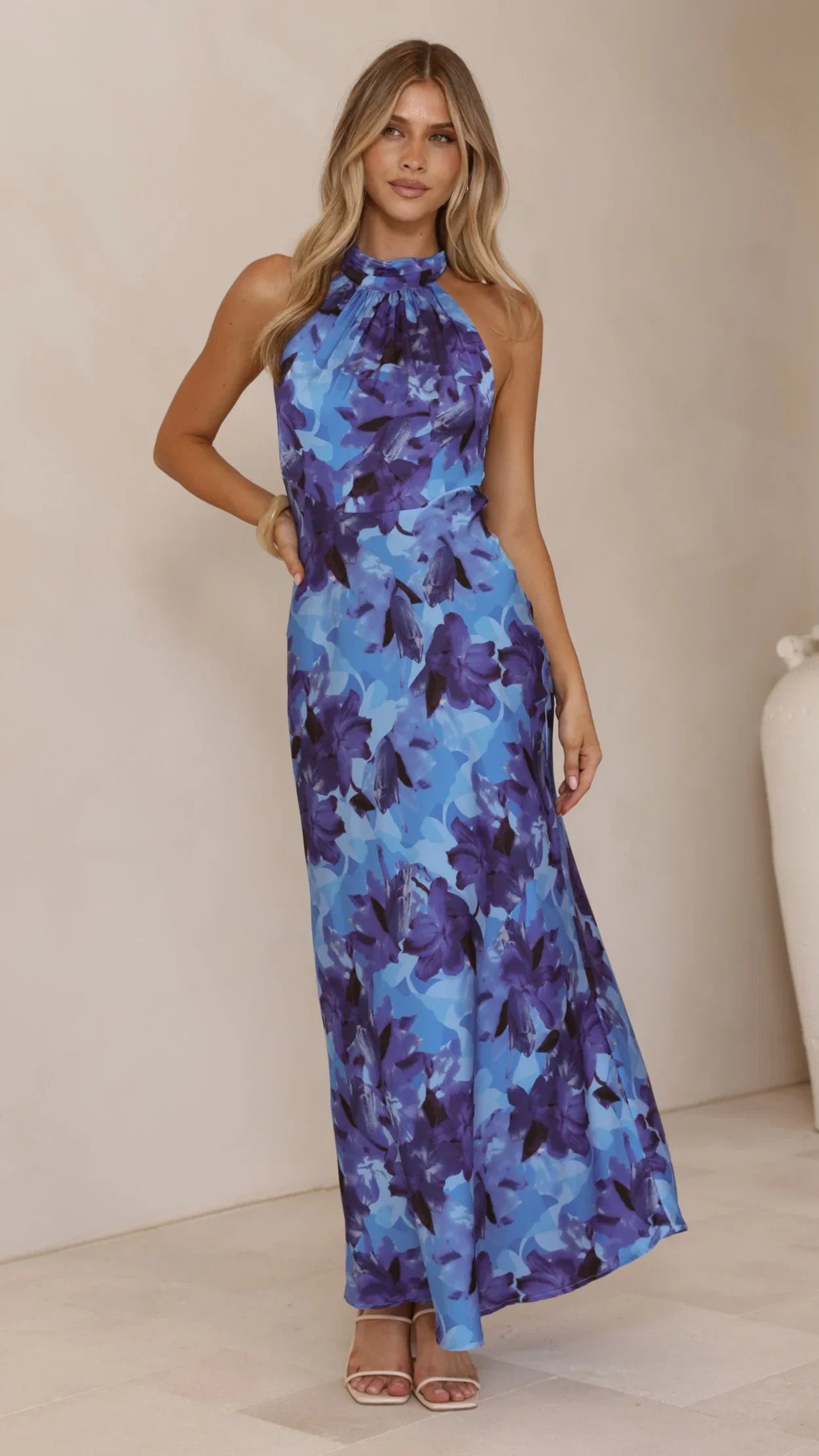 Oralia Maxi Dress Blue Floral