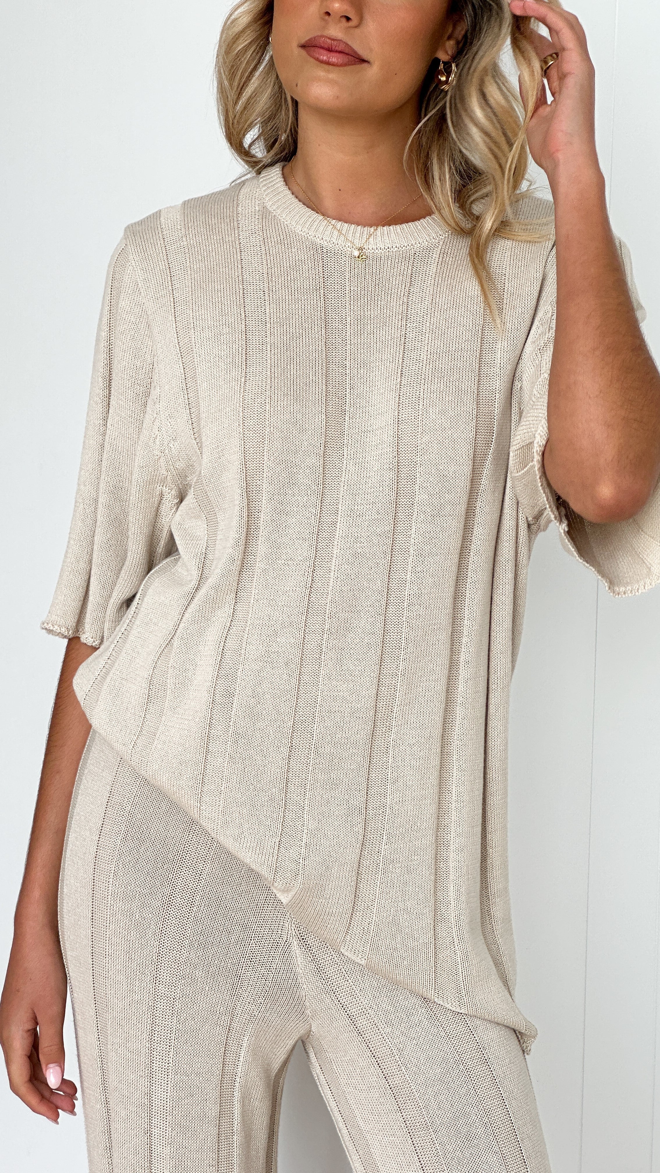 Bayu Knit Pants Cream