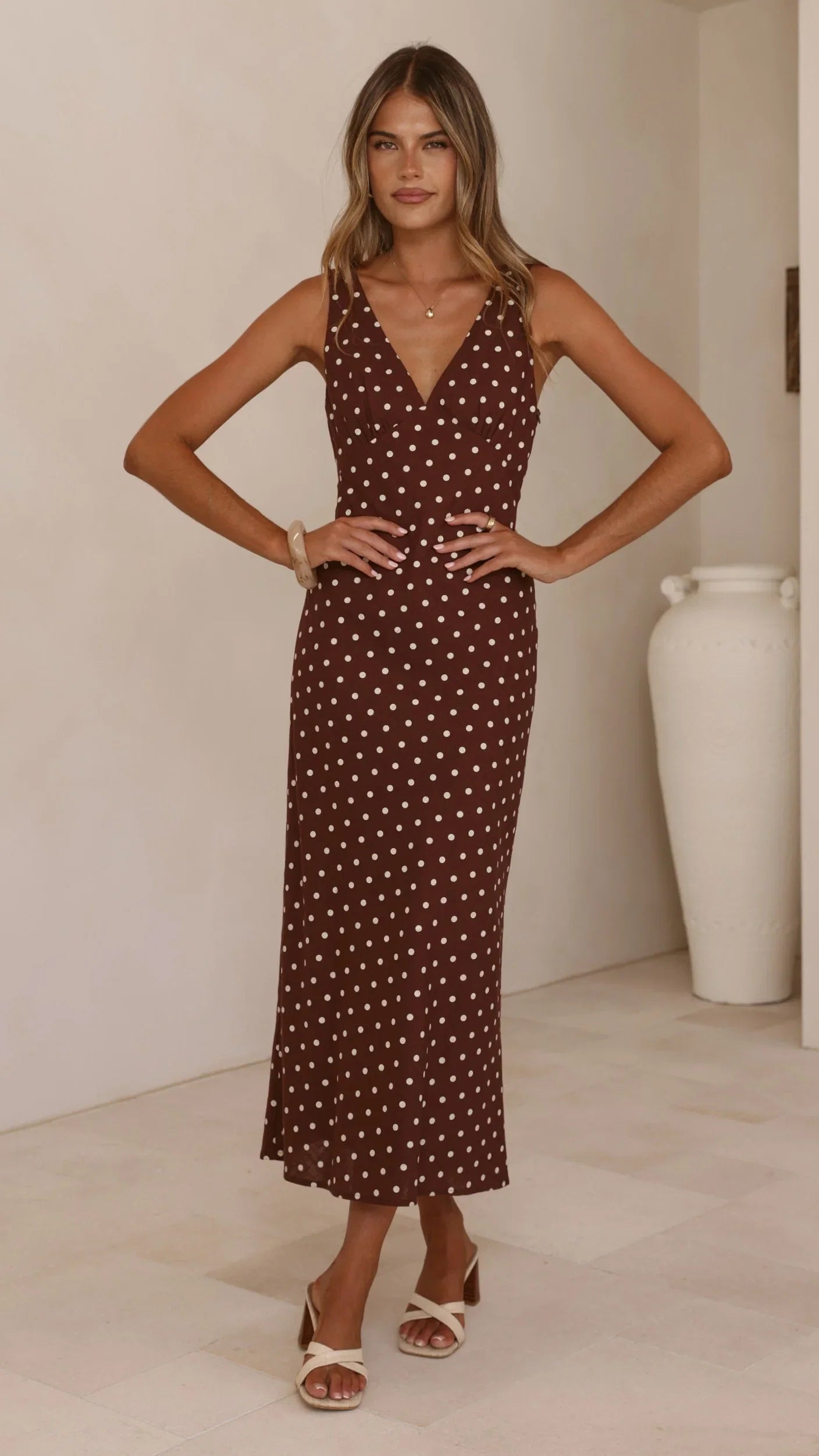 Sammie Maxi Dress Chocolate Nude Spot