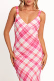Morghan Midi Dress Pink Check