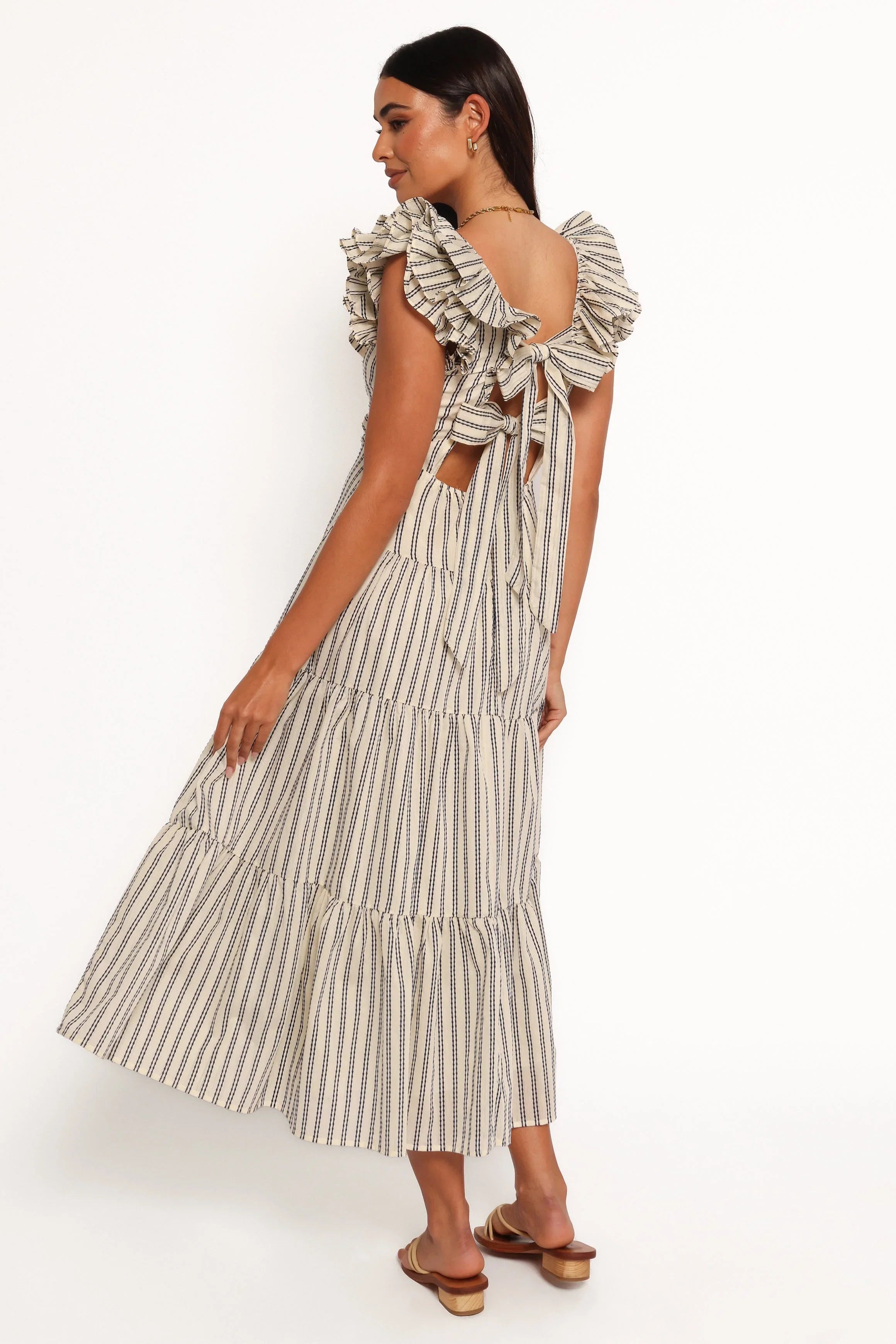 Bobbie Midi Dress Neutral Stripe