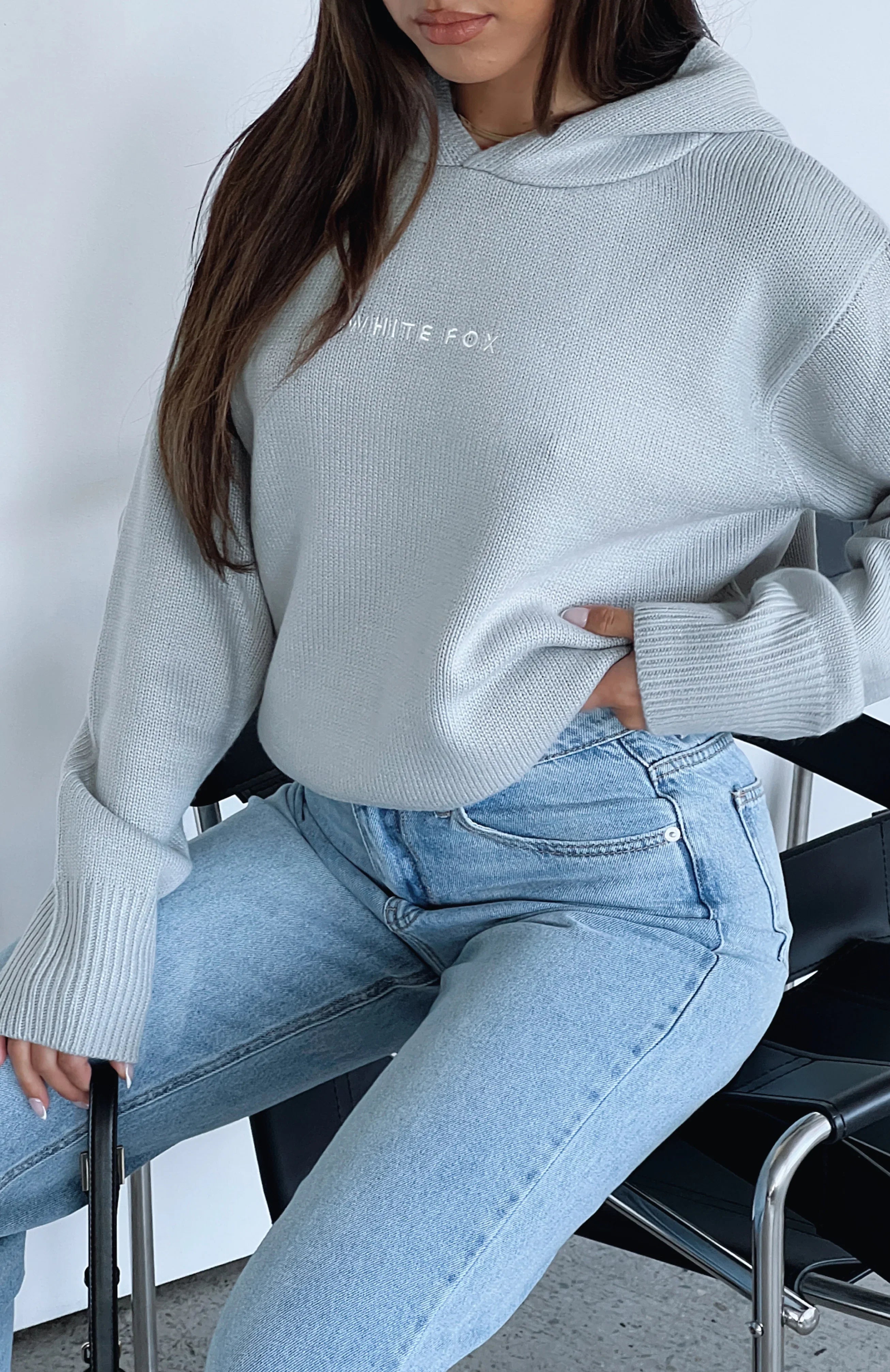 Its Cool Knit Hoodie Light Grey