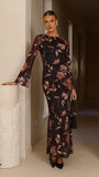 Koah Long Sleeve Maxi Dress Flower Print