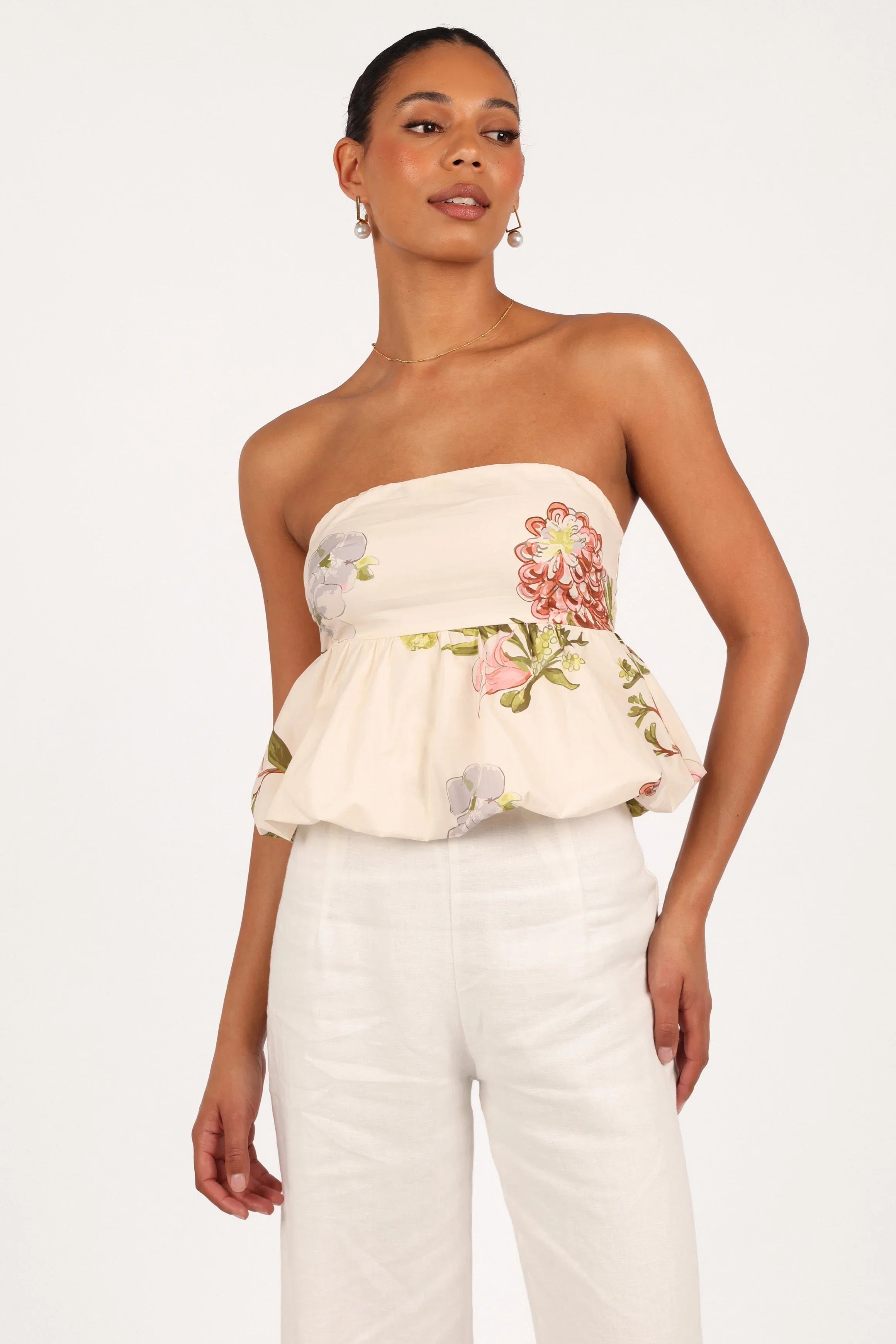 Aurelie Strapless Top Native Flora