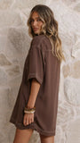 Ilia Denim Mini Dress Chocolate