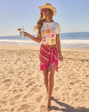 Sunset Wander Fringe Crochet Mini Wrap Tie Sarong