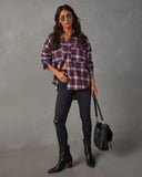 Petaluma Cotton Blend Plaid Button Down Top TEST Copy