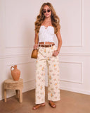 Bloom Energy Rigid Mid Rise Straight Leg Floral Jeans