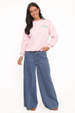 Pasta Lovers Club Graphic Sweater Pink