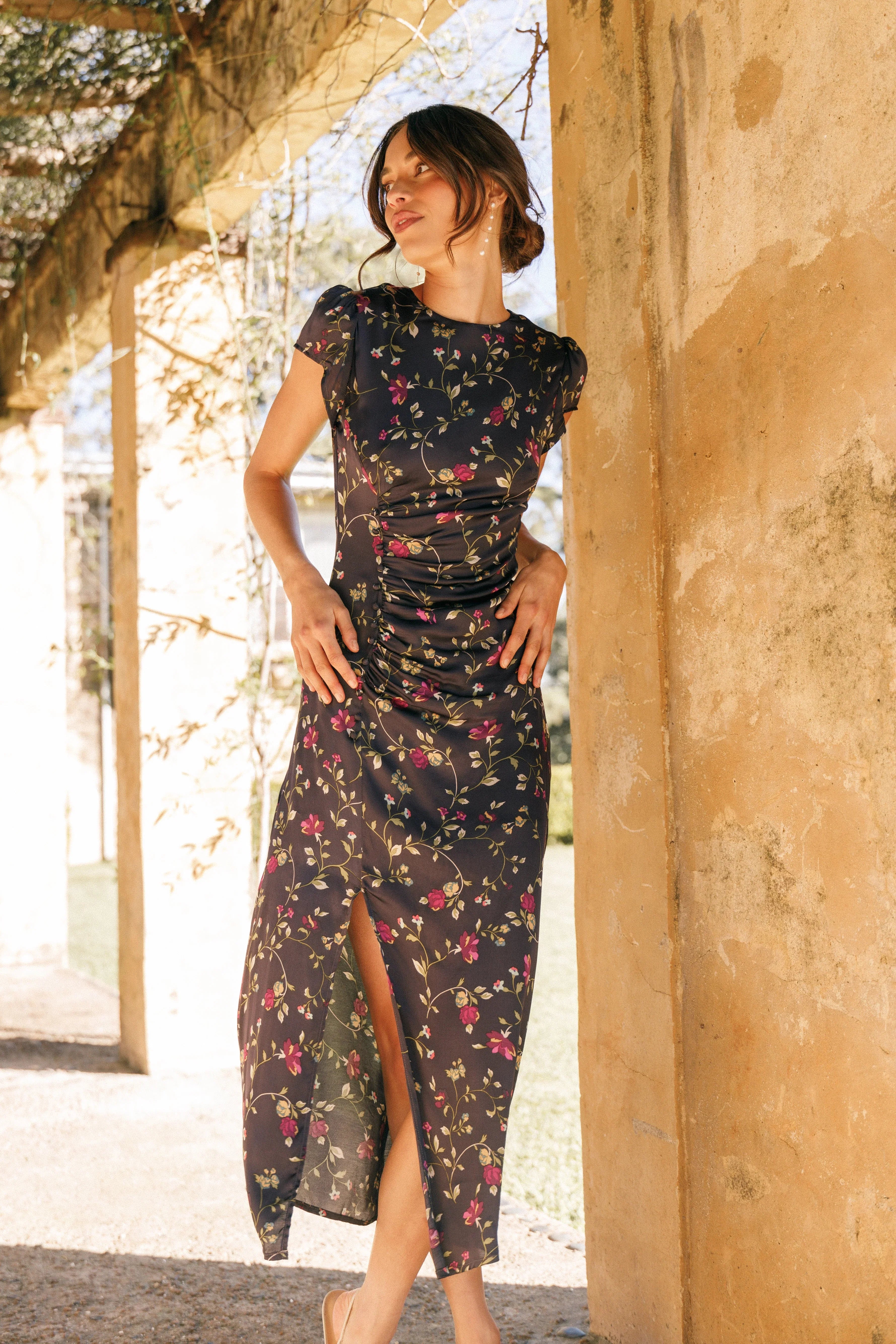 Lisbeth Midi Dress Midnight Floral