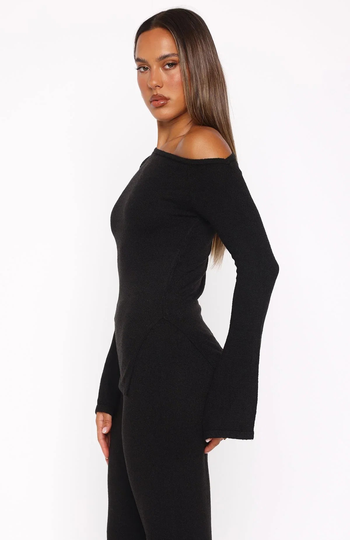 Well Be Fine Long Sleeve Top Black