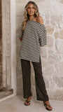 Reda Semi Sheer Pants Black White Spot