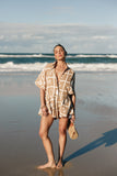 Sebastian Romper Tan Soleil Print