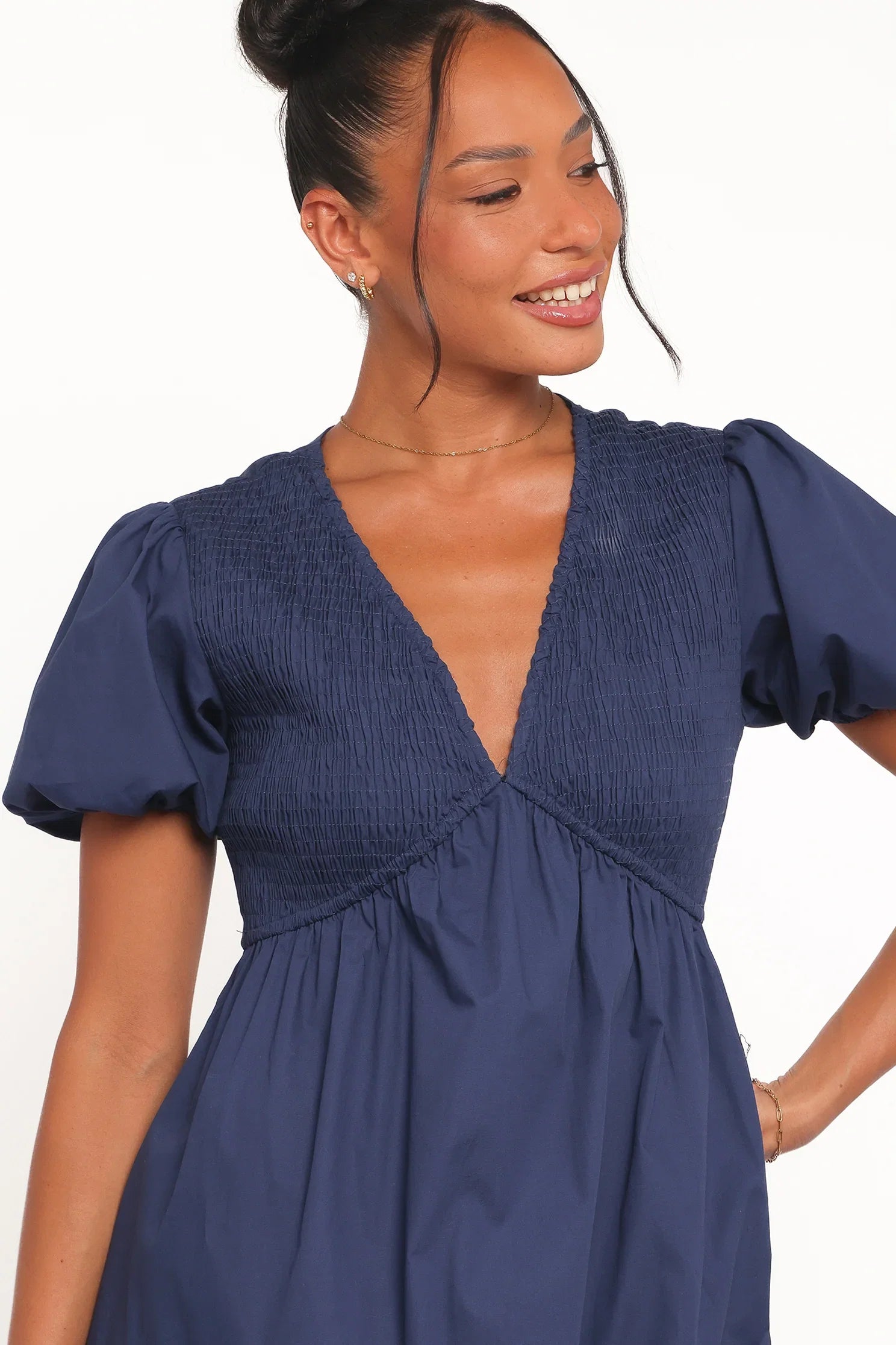 Ilyana Short Sleeve Maxi Dress Navy