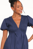 Ilyana Short Sleeve Maxi Dress Navy