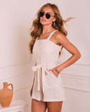 Weekend Glow Striped Waist Tie Romper