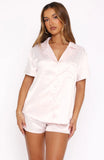 Dreamscape Satin Pyjama Set Baby Pink