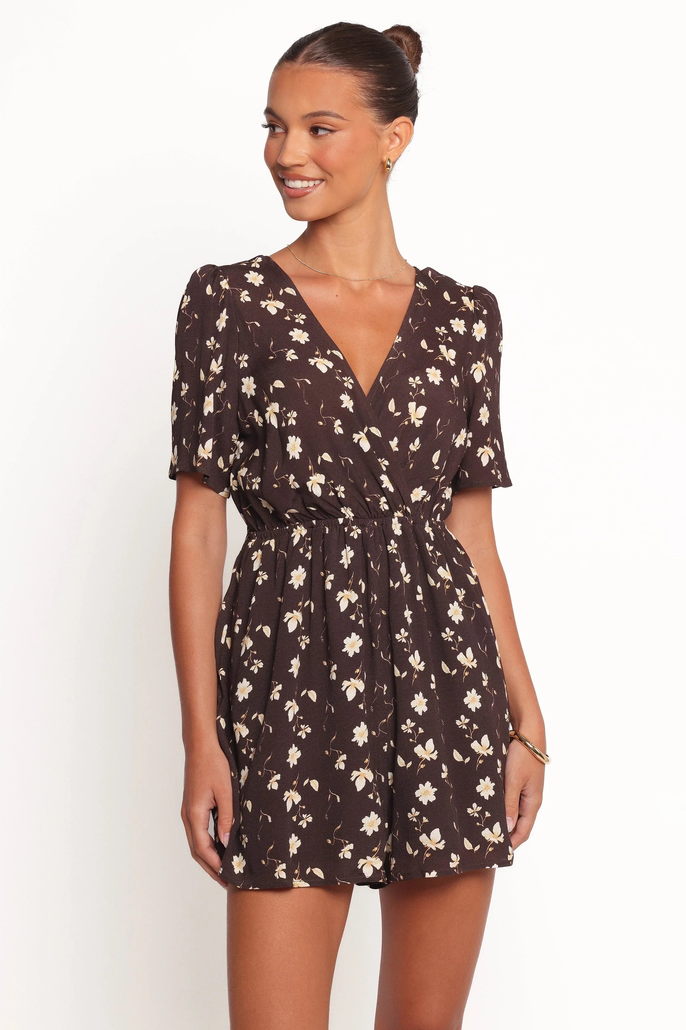 Raschelle Romper Brown Ditsy